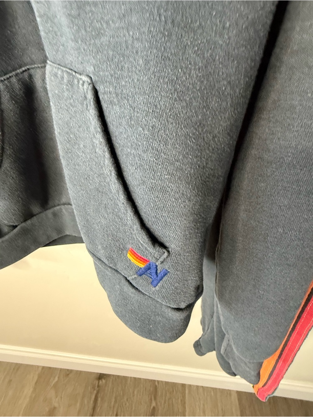 Aviator Nation Black Jogger Set with multi color Side Stripes - Picture 4 of 8